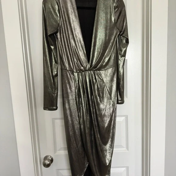 knee length dresses for ladies Paradiso Satin Wrap Dress Paradiso Feather Print
